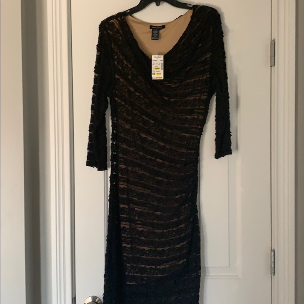 NWT black lace 3/4 sleeve dress